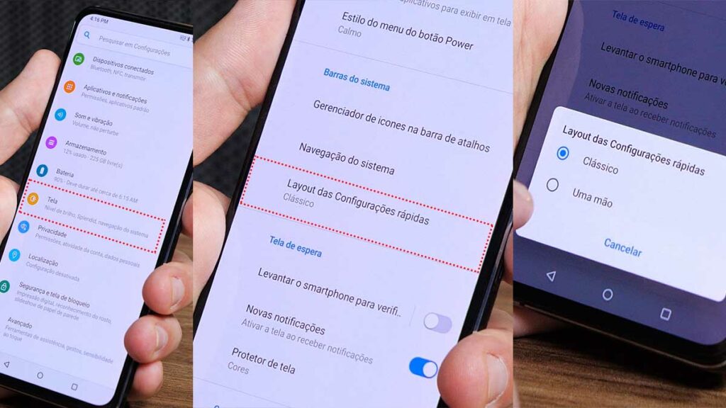 Passo a passo para alterar o layout do menu de configurações rápidas do ZenFone